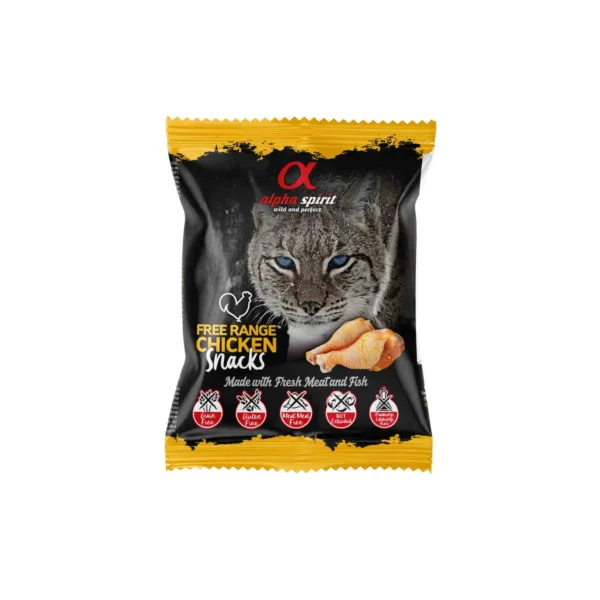 Snacks Naturales para Gatos: Alpha Spirit Feline Free Range Pollo 24x50g