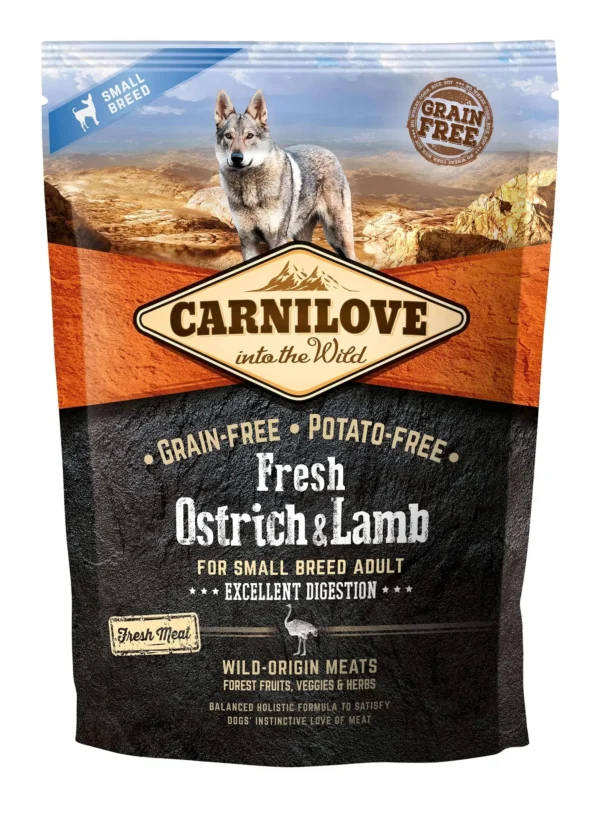 Pienso Carnilove Adulto Pequeño Avestruz y Cordero 1.5kg para Perros