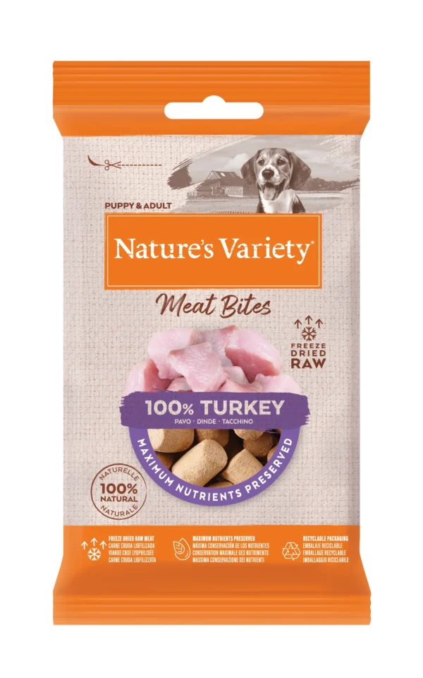 Bocaditos Liofilizados de Pavo Nature's Variety 20x20gr - Nutrición Natural para Mascotas