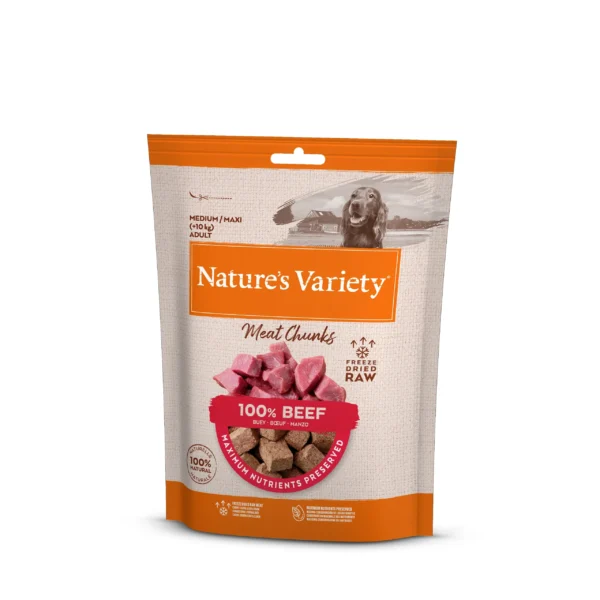Nature’s Variety: Trozos de Res Beef Liofilizados 6x50g - Nutrición Natural para Mascotas