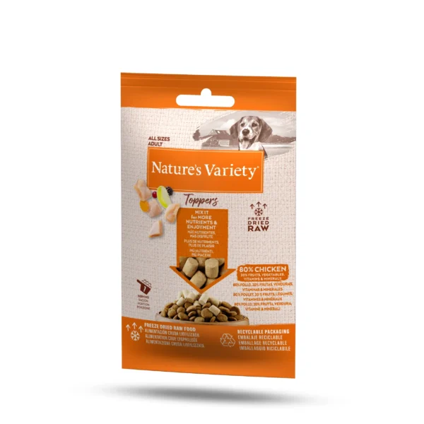 Nature’s Variety Toppers de Pollo Liofilizado 7x120gr - Nutrición Natural para Mascotas