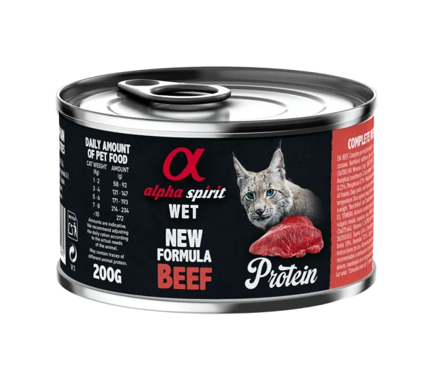 Comida para Gatos Alpha Spirit Feline Ternera - Pack de 6 Latas de 200g
