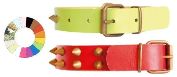 Elegante Collar de Cuero para Mascotas CO1F VL: Ajustable 35-41 cm