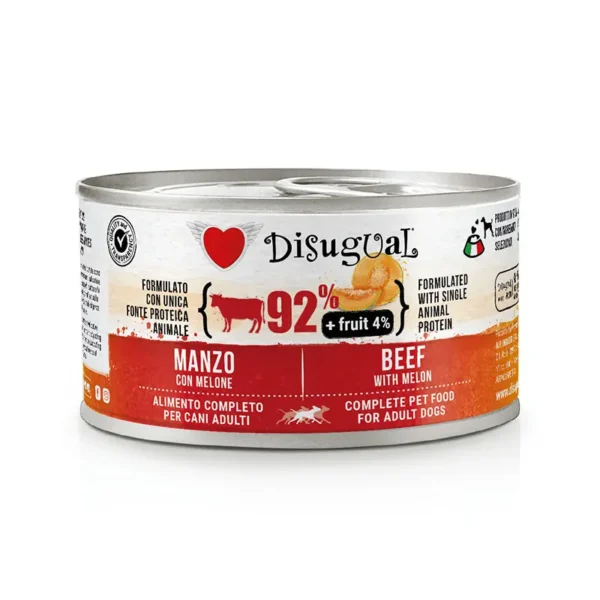 DISUGUAL FRUIT DOG: Comida para Perros de Ternera y Melón 12x150gr - Nutrición y Sabor
