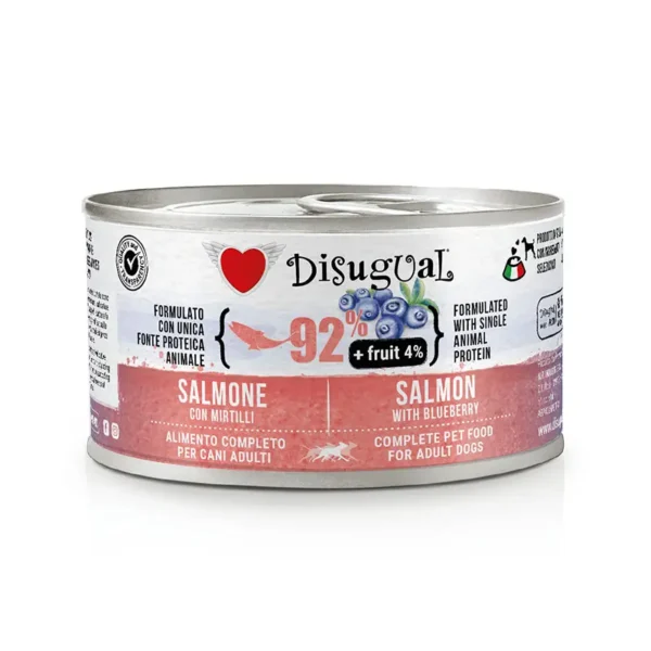 DISUGUAL FRUIT DOG: Salmón y Arándanos para Perros - Pack 12x150gr