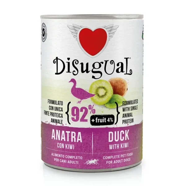 DISUGUAL FRUIT DOG: Comida para Perros de Pato y Kiwi 6x400gr - Nutrición Saludable