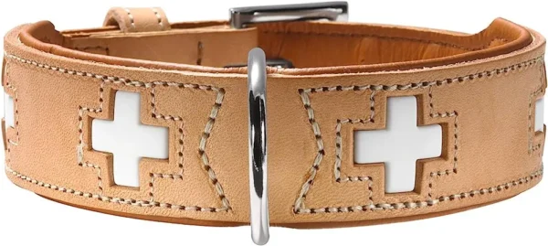 Elegante Collar Swiss de Cuero Orgánico BG 55 para Mascotas