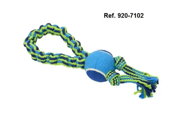 Juguete para Perro BUSTER: Cuerda Elástica con Pelota de Tenis 33cm KRUUSE