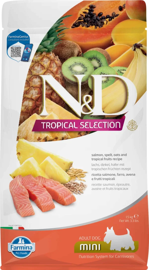 Alimento para Perros Pequeños: Farmina ND Tropical Mini Salmón 1.5kg - Nutrición Óptima