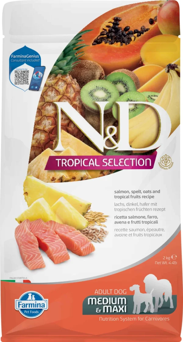 Pienso para Perros Medianos y Grandes Farmina ND Tropical Salmón 2kg