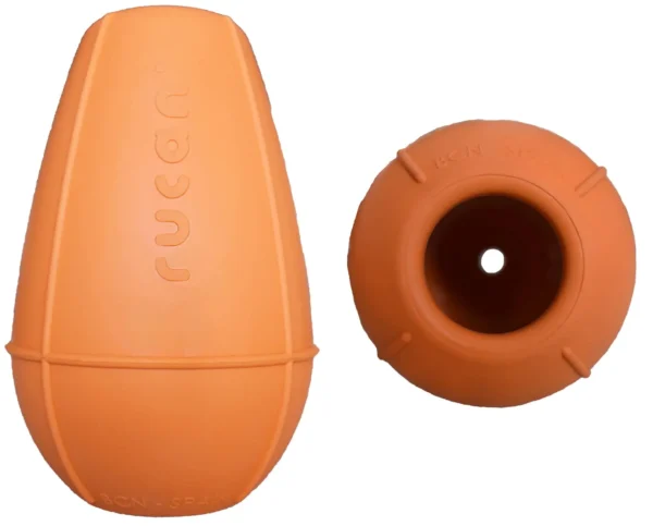 Juguete de Caucho Natural para Perros Conic Naranja Grande - Rebote Irregular, Rellenable y Seguro, Fabricado en España por Rucan