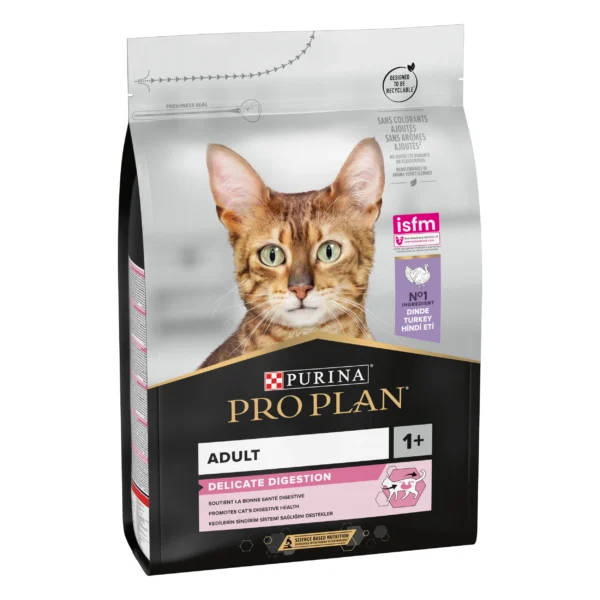 PRO PLAN Feline Delicate Optidiges Pavo 3kg - Alimento Seco para Gatos con Proteína para Músculos Fuertes y Sin Aditivos Artificiales
