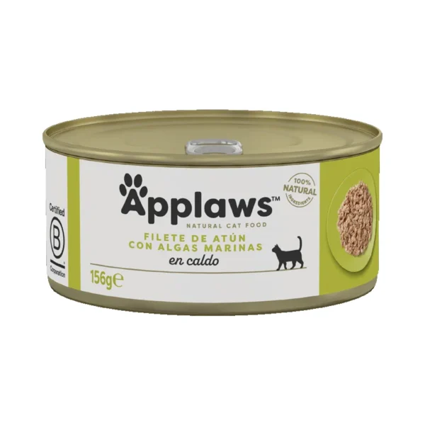 Applaws Cat Lata Atún con Alga 24x156g - Alimento Húmedo Natural y Sostenible para Gatos