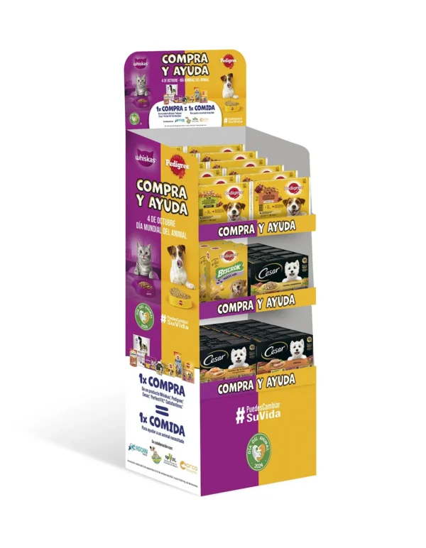 Expositor Quarter WAD 2024: Pedigree y Cesar Multipack para Gatos - Comida Húmeda y Snacks