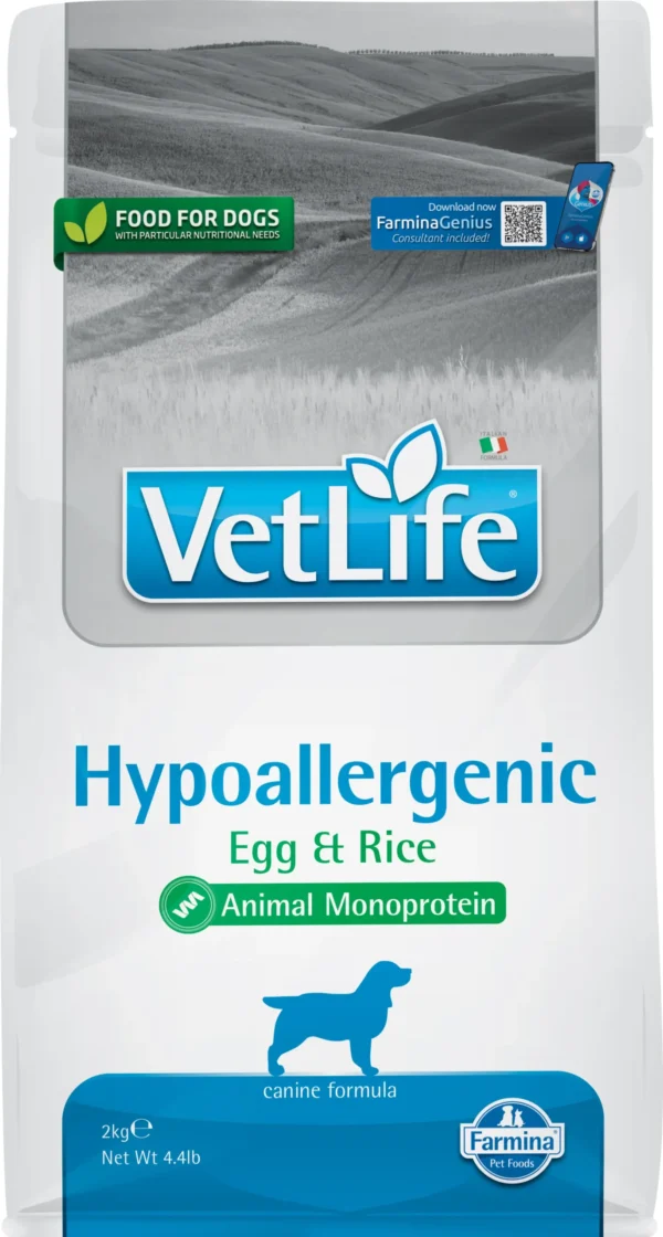 Pienso Hipoalergénico para Perros Farmina Vet Life Huevo 2kg - Salud y Nutrición