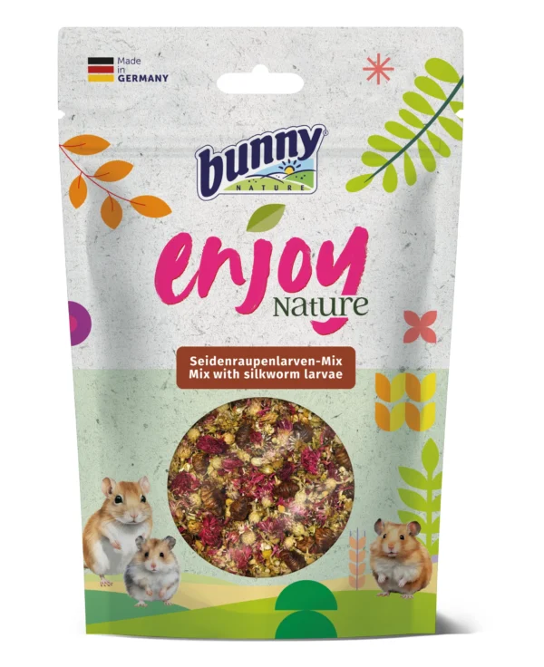 BUNNY SNACKS ENJOY NATURE MIX CON LARVAS GUSANO SEDA 7X40GR