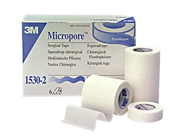 ESPARADRAPO MICROPORE PAPEL 2,5CMX9,14M CAJA 12UDS 3M