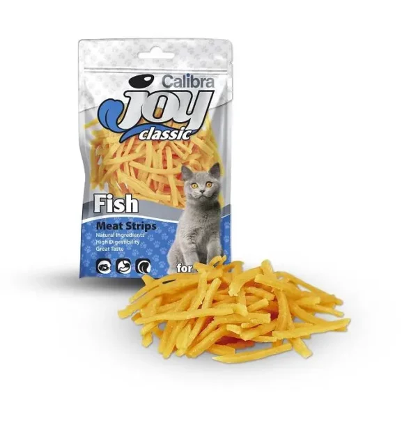 Calibra Joy Cat Clusic Strips Pescado 70g - Snack Saludable para Gatos con Omega-3 y Omega-6