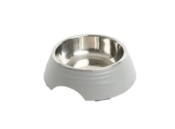 BUSTER COMEDERO MELAMINA GRIS C/BOL ACERO INOX 160ML KRUUSE