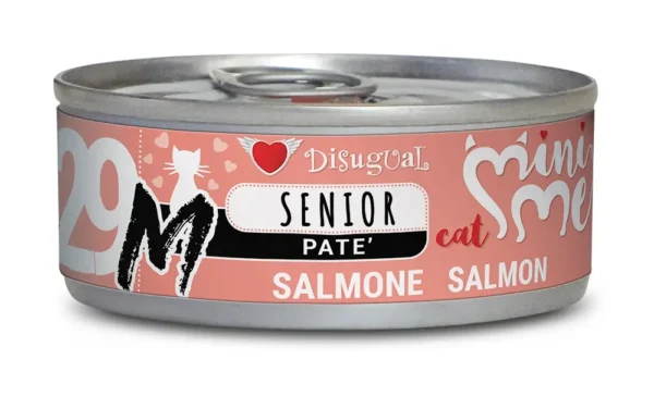 DISUGUAL Mini-Me M Senior Salmón 12x85gr - Comida Húmeda Saludable para Gatos Mayores