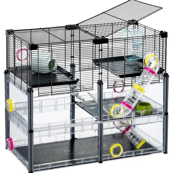 FERPLAST JAULA MULTIPLA HAMSTER CRYSTAL NEGRO