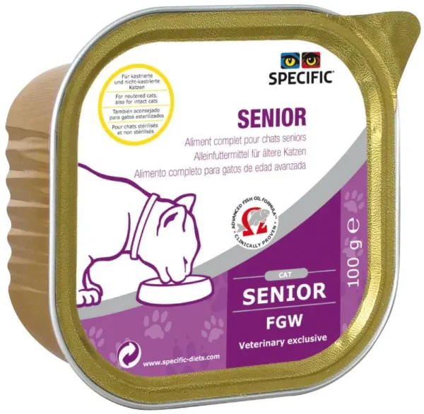Alimento para Gatos Mayores: SPECIFIC Feline Senior FGW 7x100gr – Nutrición Óptima