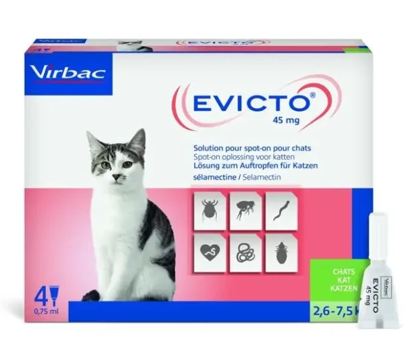 EVICTO SPOT ANT CAT 2,6–7,5 KG 45MG 4PIP