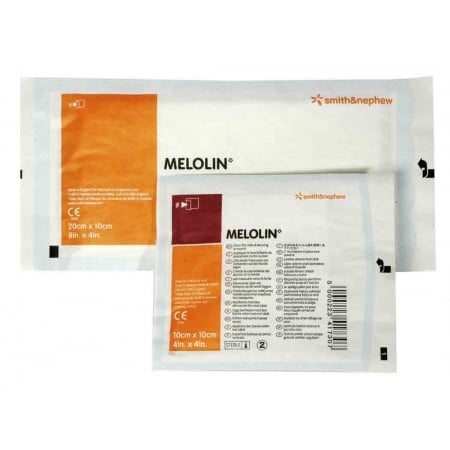 Apósito Melolin 10 x 10 cm · cura de heridas en caballos