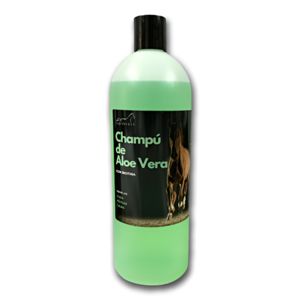 Champú Equincare con biotina para caballos, 1 litro · brillo y pelaje fuerte