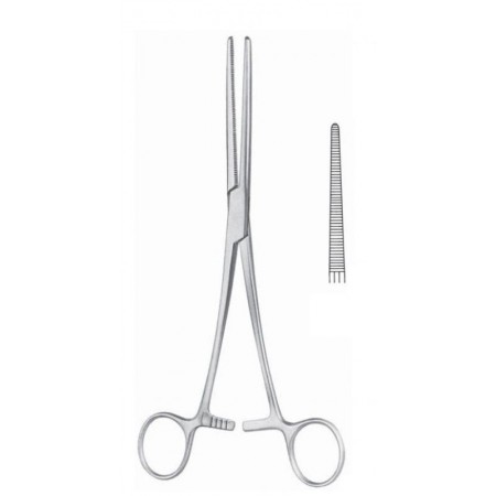 Pinza Rochester-Pean recta de 30 cm · para hemostasia y manejo de tejidos en cirugía