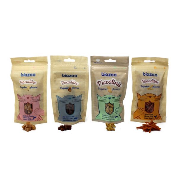 Dados de salmón para gato 50 g Biozoo · snack para gatos