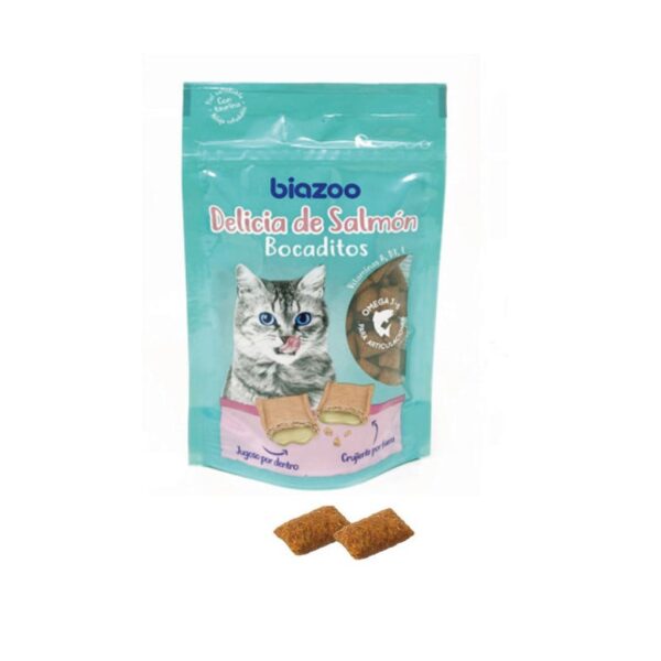 Snack gato bocaditos de pollo y malta Biozoo 60 g · premio para gatos