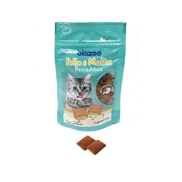 Snack gato bocaditos de salmón Biozoo 60 g · premio para gatos