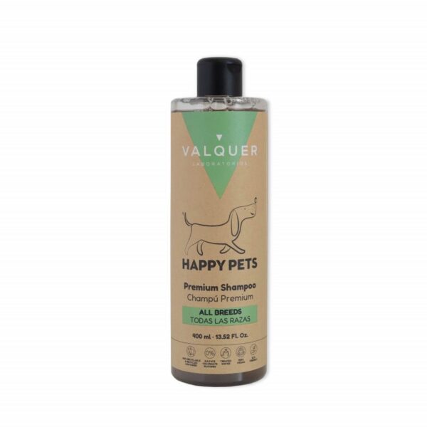 Happy Pets Champú Vegan Hidratante 400 ml · champú vegano hidratante para la piel y pelaje de perros y gatos