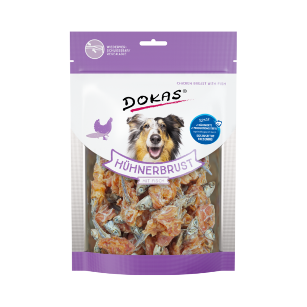 Chewing roll Dokas con pechuga de pollo 150 g · masticable para perros medianos